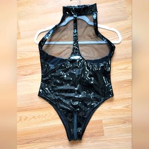 Sexy Emo Mesh&Vinyl Bodycon